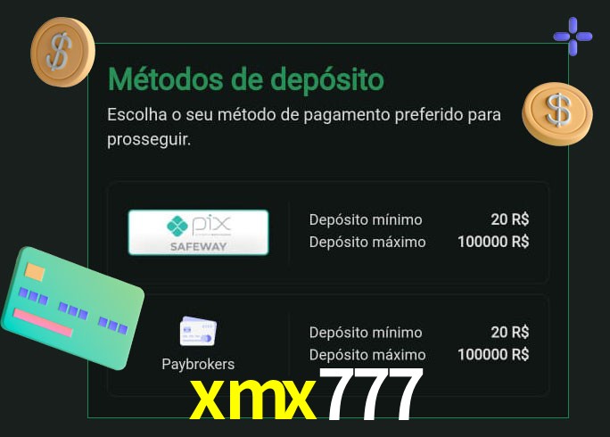 O cassino xmx777 oferece uma grande variedade de métodos de pagamento